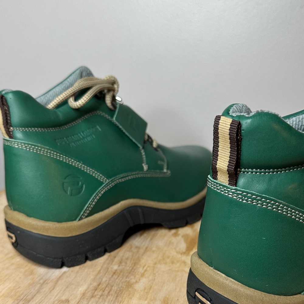 Pepe Jeans London Forest Green Leather Ankle Boots size 8.5 - Picture 9 of 10